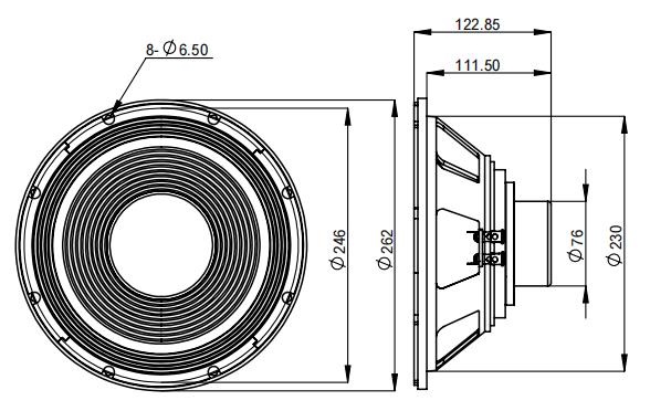 2D drawing of 101NPM