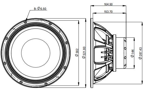 2D drawing of 122NPW