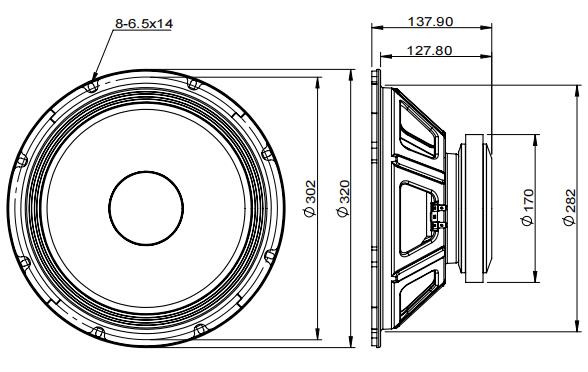 2D drawing of 123FPM