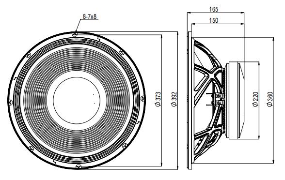 2D drawing of 15FPM