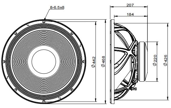 2D drawing of 18FIND