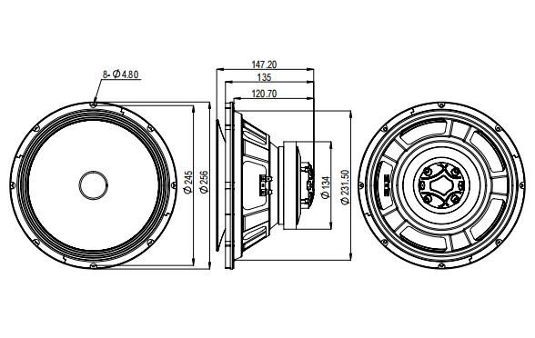 2D drawing of CX10F140F