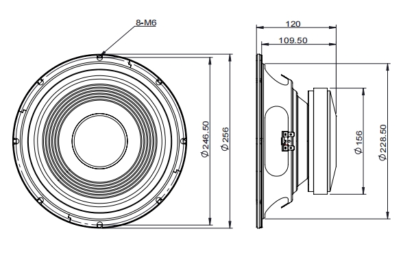 2D drawing of 10INOF