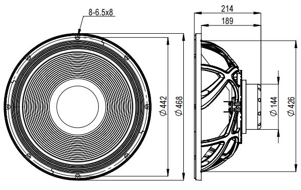 2D drawing of 18NPW
