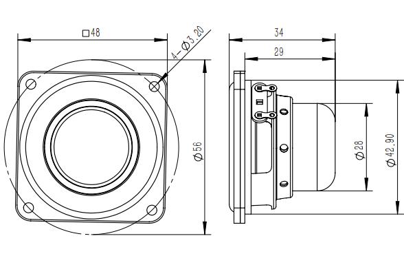 2D drawing of 20NFR