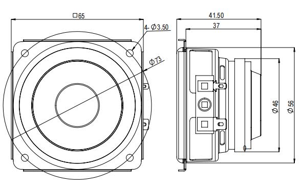2D drawing of 25NFR
