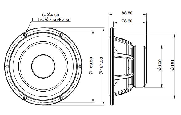 2D drawing of 61FHM-1