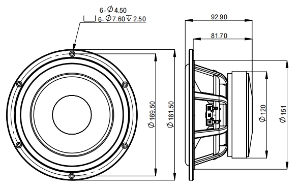 2D drawing of 6FHM